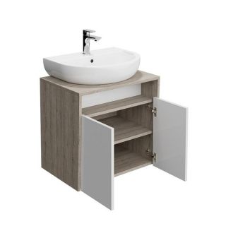 Тумба под раковину Kerama Marazzi Pro PRO.60.2\WHT 60 см белый/дуб Орегон